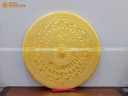 Mặt trống đồng Đông Sơn dát vàng 24k đường kính 1m