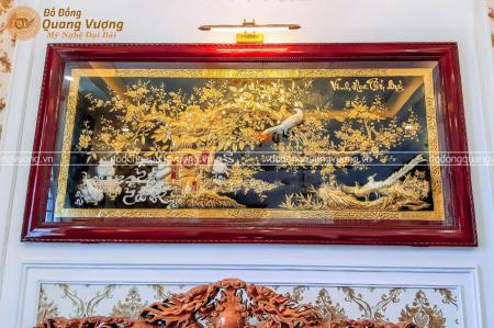 Tranh vinh hoa phú quý bằng đồng mạ vàng 24k 