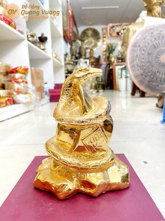 Tượng phong thủy bằng đồng tuổi mạ vàng 24k cao 25cm