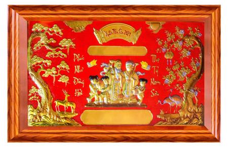 Tranh mừng thọ bằng đồng khổ 70 x 110cm