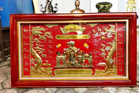 Tranh mừng thọ bằng đồng 63cm x 1m07 Xuân Giáp Thìn 2024
