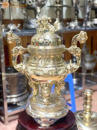 Đỉnh hoa sòi bằng đồng cao 50cm