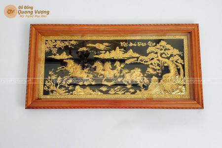 Tranh đồng mã đáo thành công dát vàng 1m97 x 1m07