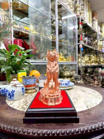 Tượng đồng phong thủy tuổi Tuất tài lộc bằng đồng đỏ cao 18cm