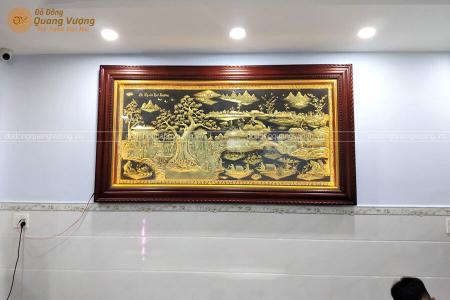 Tranh cội nguồn quê hương bằng đồng 2m32 x 1m27 phủ bóng 24k