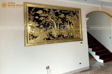 Tranh Vinh Quy Bái Tổ bằng đồng khung liền đồng cực đẹp