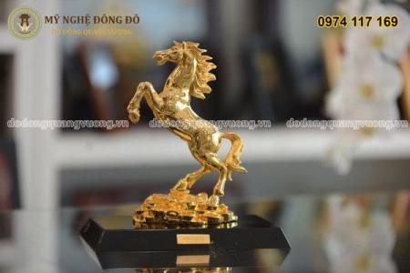 Ngựa bằng đồng mạ vàng 24k cao 25cm