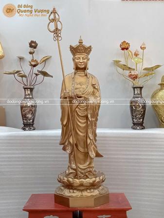 Tượng Địa Tạng Vương Bồ Tát bằng đồng đỏ cao 1m19