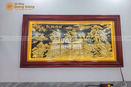 Tranh đồng thuận buồm xuôi gió dát vàng cực đẹp 