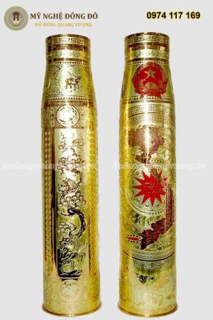 Vỏ cát tút chạm khắc hoa văn Tùng - Cúc - Trúc - Mai 100ly