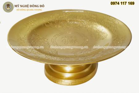 Mâm Bồng Chữ Phúc Vàng Mộc KT 27cm