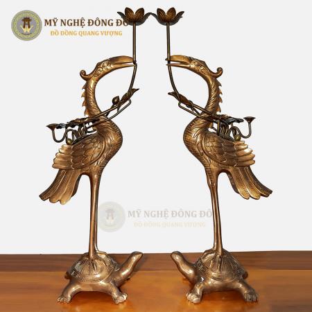 Hạc thờ cúng bằng đồng đỏ KT 60 cm