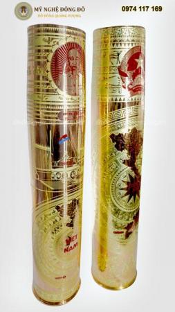 Vỏ cát tút chạm khắc hoa văn Tùng - Cúc - Trúc - Mai 100ly