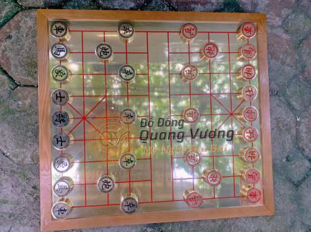 Bàn cờ tướng bằng đồng đúc thủ công nguyên khối
