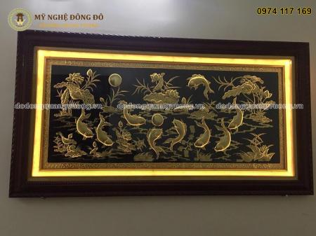 Tranh đồng Cửu Ngư Quần Hội 1m70