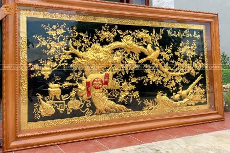 Tranh đồng vinh hoa phú quý kích thước lớn dát vàng 9999 cực đẳng cấp