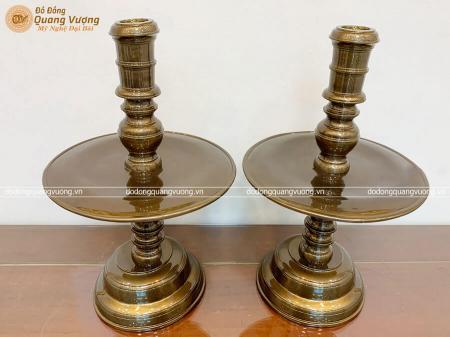 Đôi chân nến thờ bằng đồng màu cạo công nghệ cao 70cm