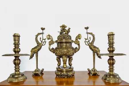 Bộ đỉnh đồng 2 công nghệ hun giả cổ