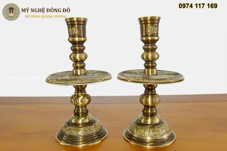 Bộ đồ thờ đầy đủ phụ kiện hoa văn rồng nổi