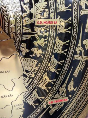 Mặt Trống Đồng Bản Đồ Mẫu Mới 34 Tỉnh Thành Việt Nam