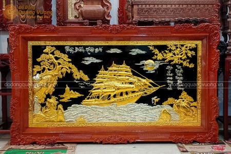 Tranh đồng thuận buồm xuôi gió được dát vàng, bạc