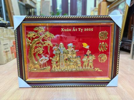 Tranh Đồng Mừng Thọ Ông Bà Cỡ Nhỏ 47cm x 67cm