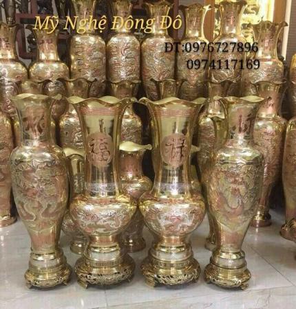 Lọ lộc bình bằng vỏ cát tút 100ly ăn mòn hoa văn tinh xảo