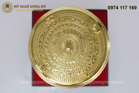 Trống đồng đúc thủ công mạ vàng 24k