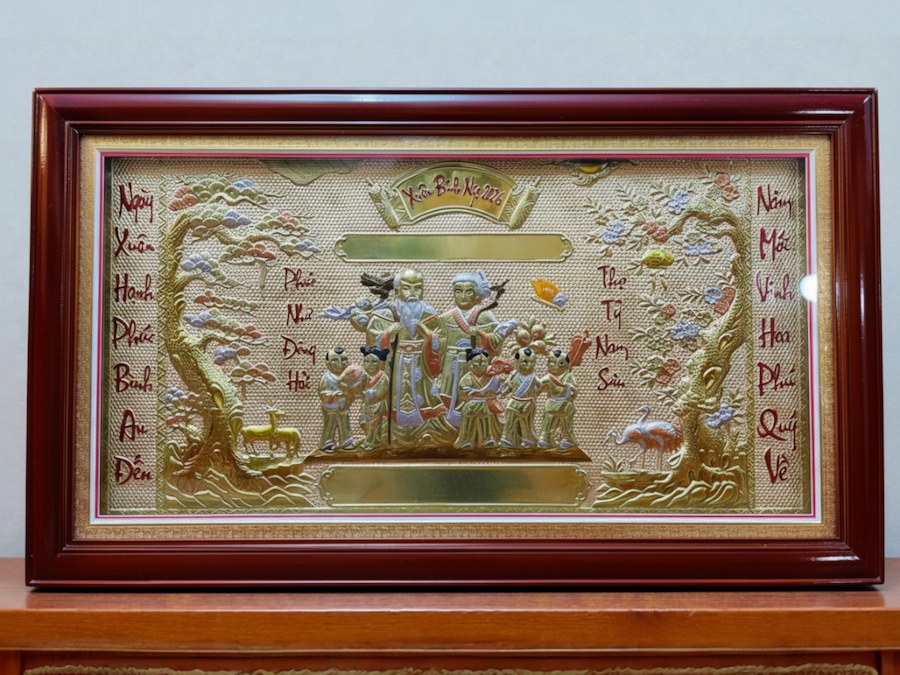 tranh mừng thọ hình song cụ