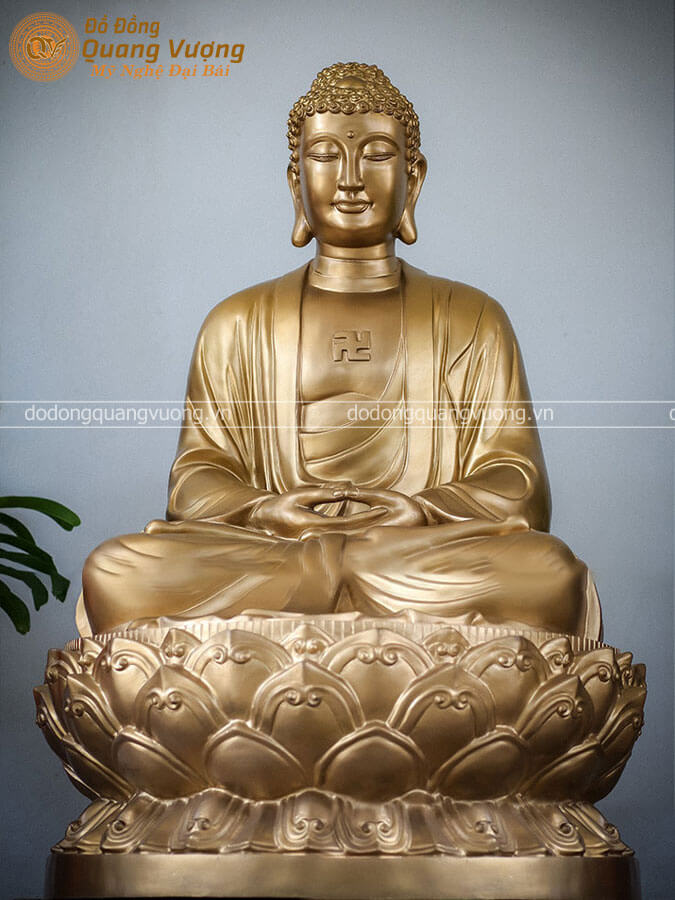 Tượng Phật A Di Đà bằng đồng đỏ cao 1m55 cực đẹp